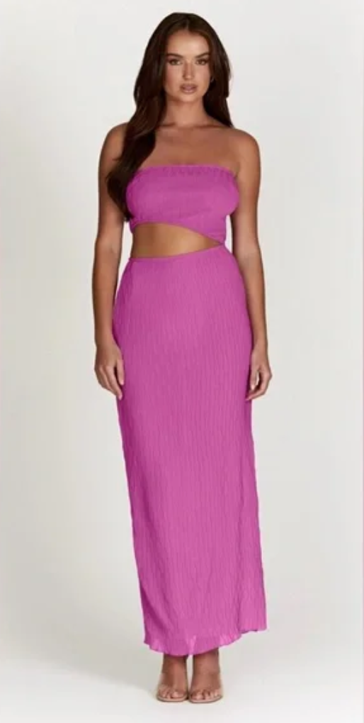 Meshki Christine Wave Pleat Maxi Dress – Clutch