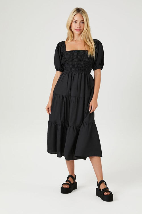 chinese dress ladies Black Silk Short Sleeve Dress With Black Lace Details – Rodarte main image 1
