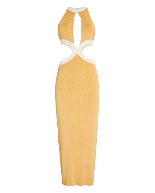 AUTEUR Bridgit Rib Knit Cut-Out Maxi Dress – Clutch