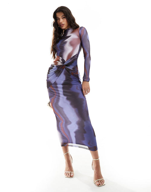 jean paul gaultier flower body morphing long sleeve dress JEAN PAUL GAULTIER Green 'The Body Morphing' Maxi Dress – Clutch