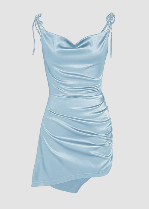 AYA MUSE Merano Knit Mini Dress in Blue  Clutch