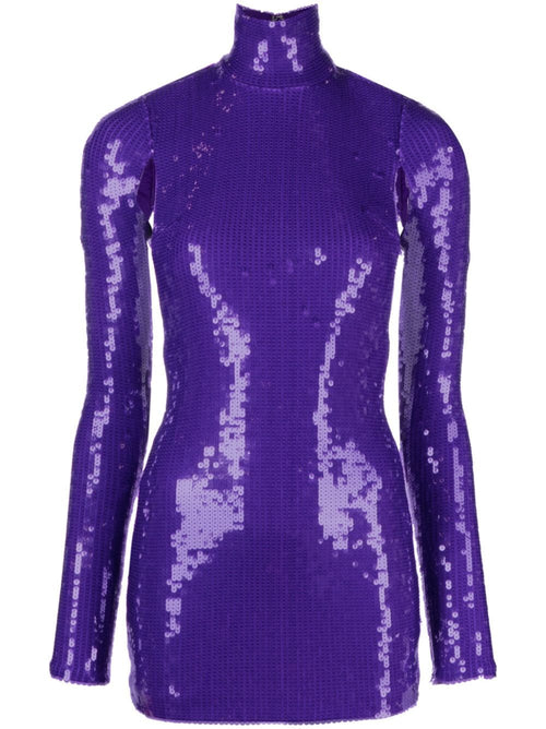 LaQuan Smith sequin-embellished open-back minidress – Clutch