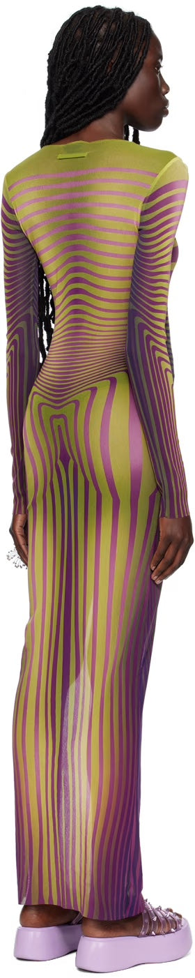 JEAN PAUL GAULTIER Green 'The Body Morphing' Maxi Dress – Clutch